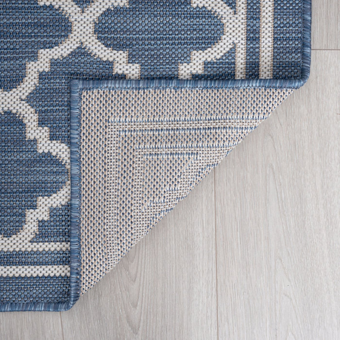 Three Posts™ Danesfield Flatweave Blue Indoor/Outdoor Rug & Reviews